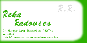 reka radovics business card